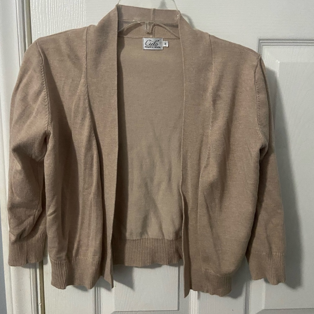 Cielo Tan Lightweight Open Front Cardigan – Size M